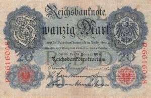 20 Mark 1914 ro.47b L/P